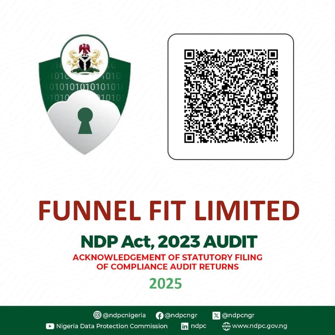 Funnel Fit Limited NDPA 2023 audit compliance filing acknowledgement for 2025